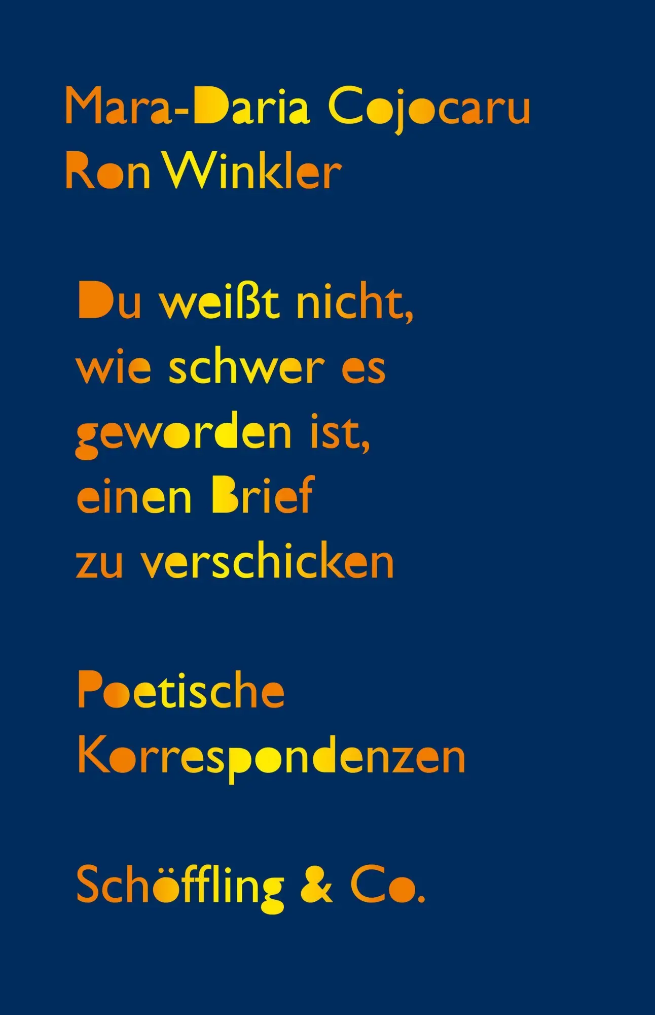 Cover: 9783895616464 | Du weißt nicht, wie schwer es geworden ist, einen Brief zu verschicken