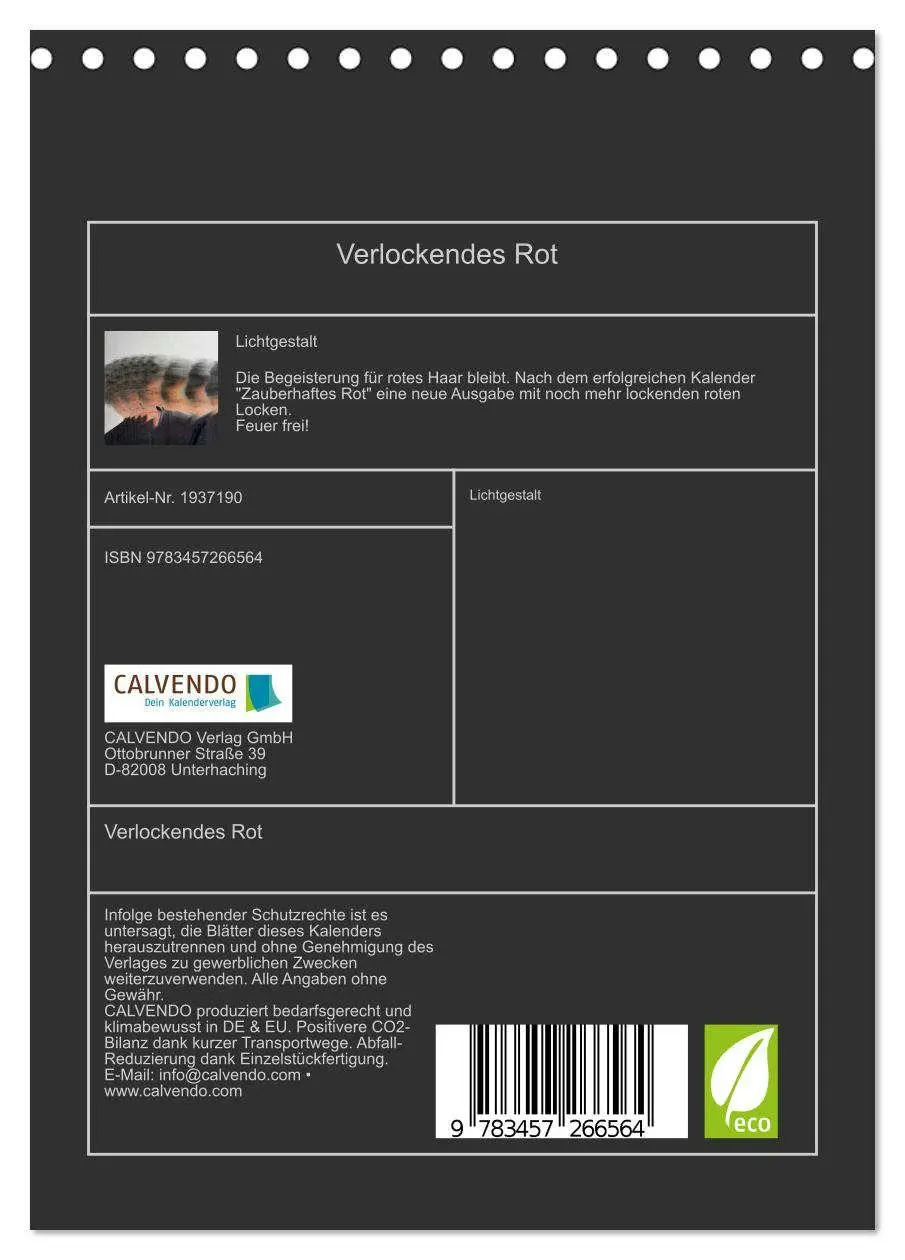 Bild: 9783457266564 | Verlockendes Rot (Tischkalender 2026 DIN A5 hoch), CALVENDO...