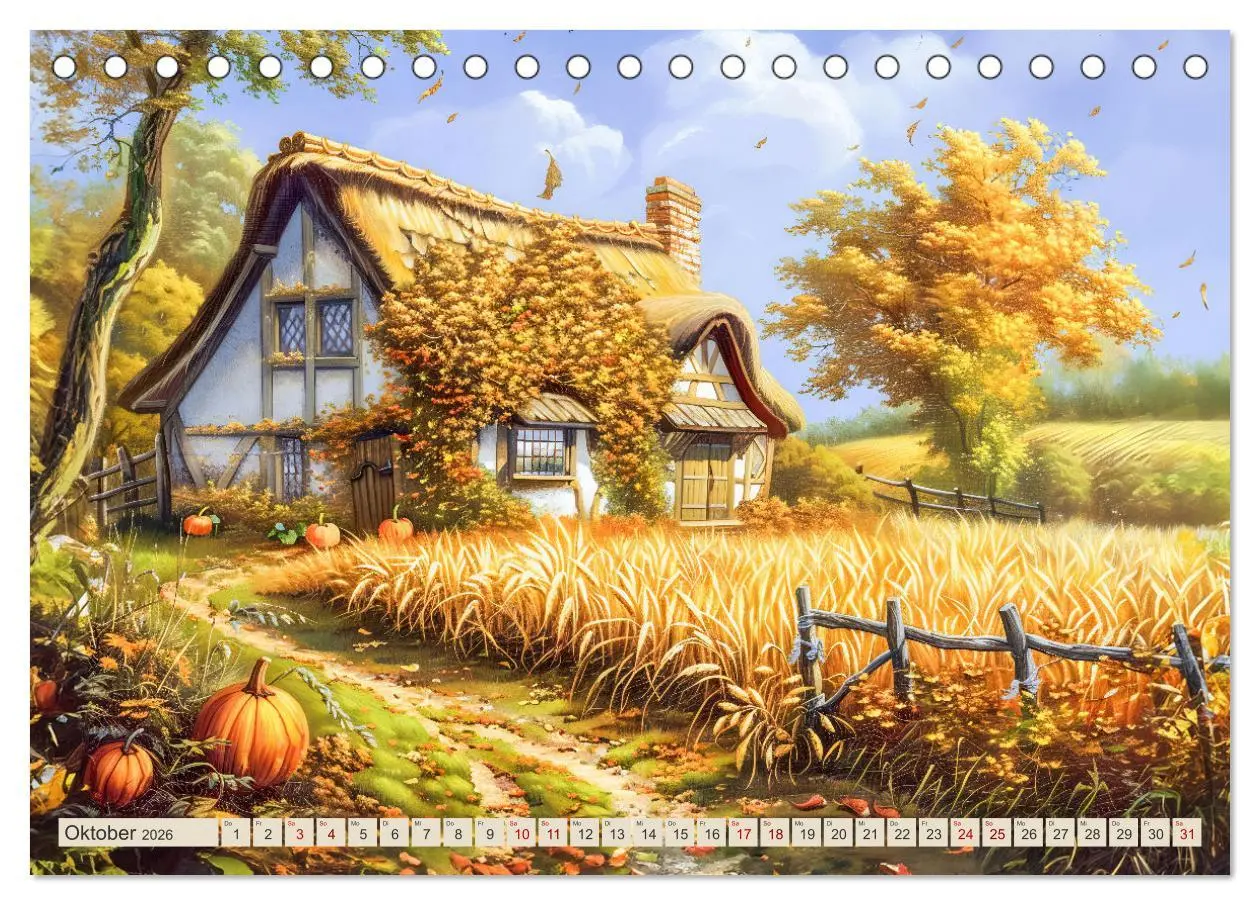 Bild: 9783457406564 | Kleine Cottages - Romantische Fantasiehäuschen (Tischkalender 2026...