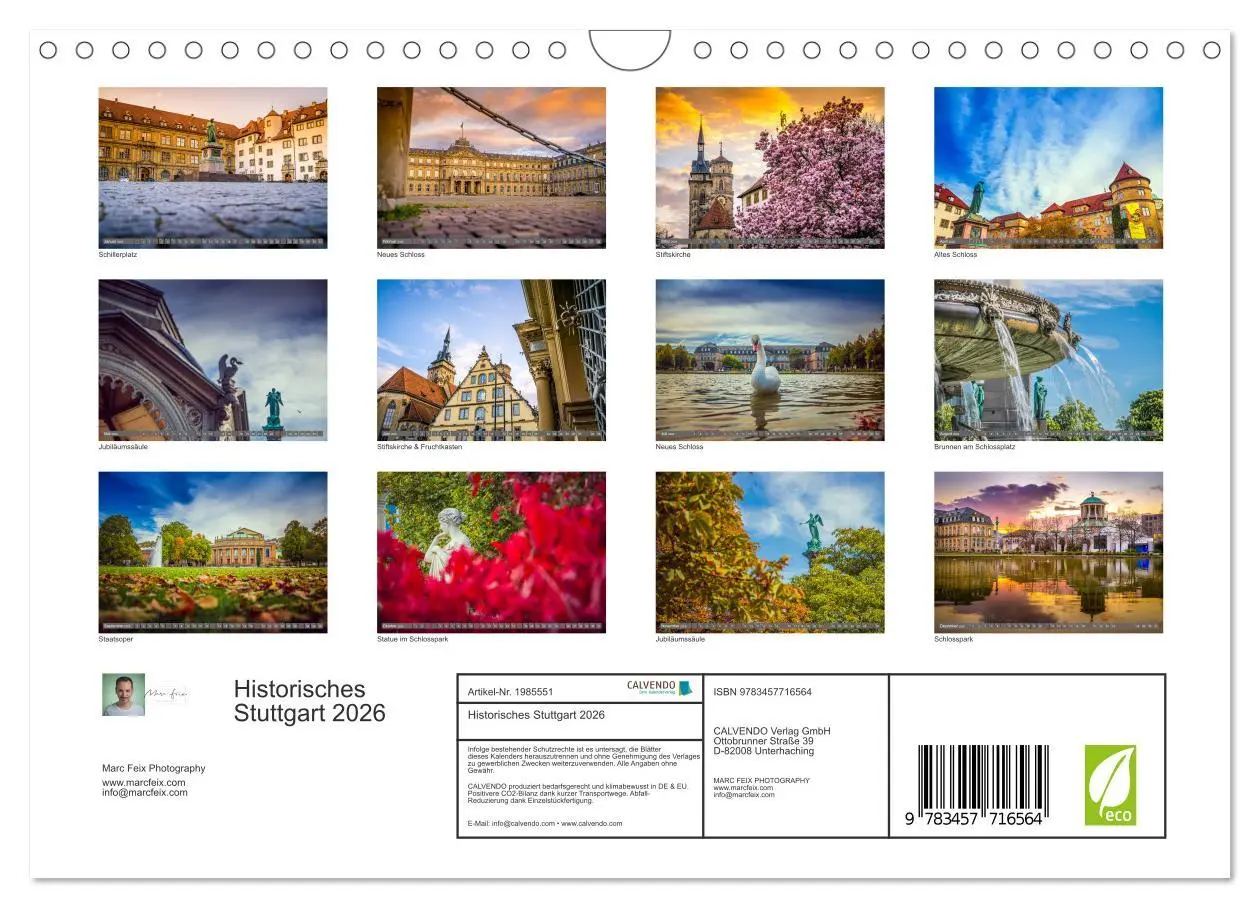 Bild: 9783457716564 | Historisches Stuttgart 2026 (Wandkalender 2026 DIN A4 quer),...