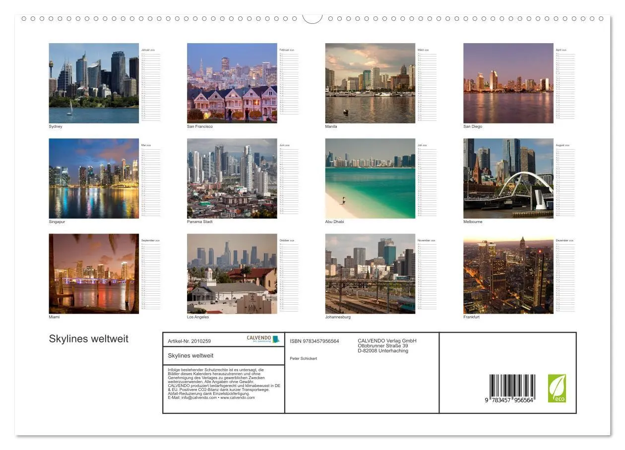 Bild: 9783457956564 | Skylines weltweit (hochwertiger Premium Wandkalender 2026 DIN A2...
