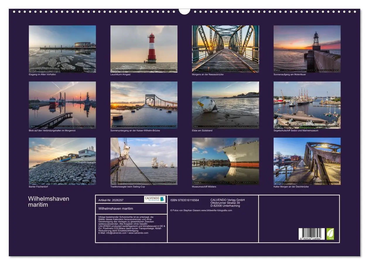 Bild: 9783516116564 | Wilhelmshaven maritim (Wandkalender 2026 DIN A2 quer), CALVENDO...