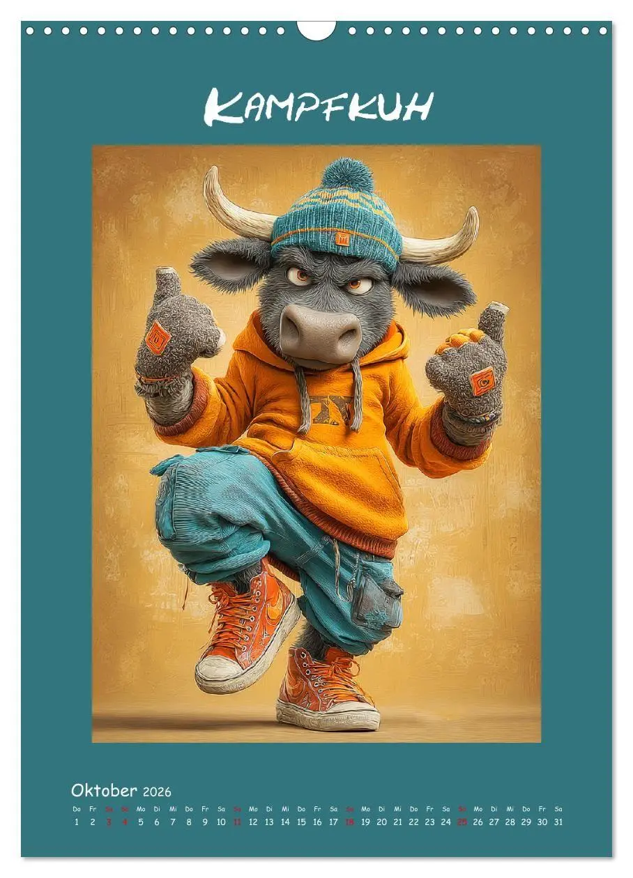 Bild: 9783516736564 | Kuhwelt. Stylische Streetwear-Kühe für gute Laune (Wandkalender...