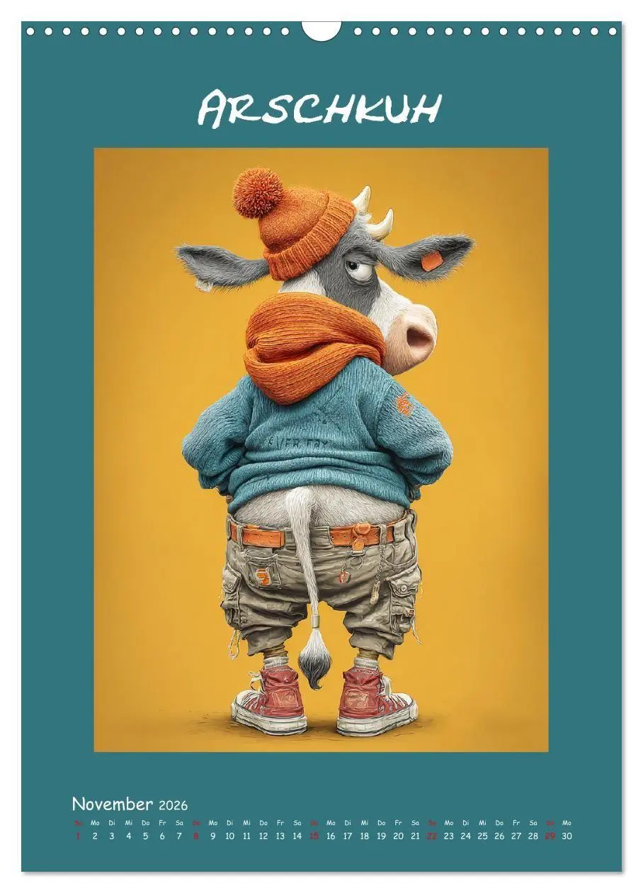 Bild: 9783516736564 | Kuhwelt. Stylische Streetwear-Kühe für gute Laune (Wandkalender...