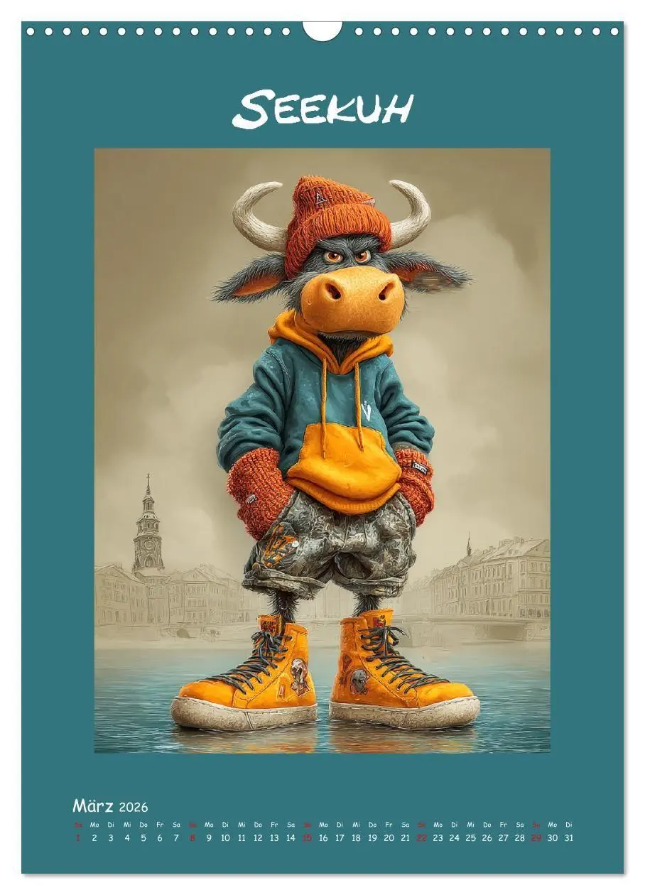 Bild: 9783516736564 | Kuhwelt. Stylische Streetwear-Kühe für gute Laune (Wandkalender...