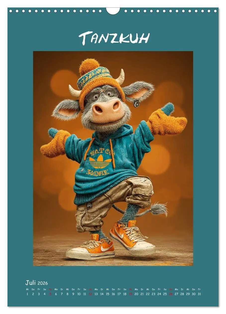 Bild: 9783516736564 | Kuhwelt. Stylische Streetwear-Kühe für gute Laune (Wandkalender...