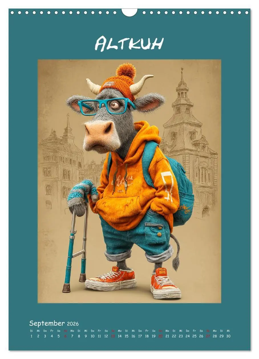 Bild: 9783516736564 | Kuhwelt. Stylische Streetwear-Kühe für gute Laune (Wandkalender...