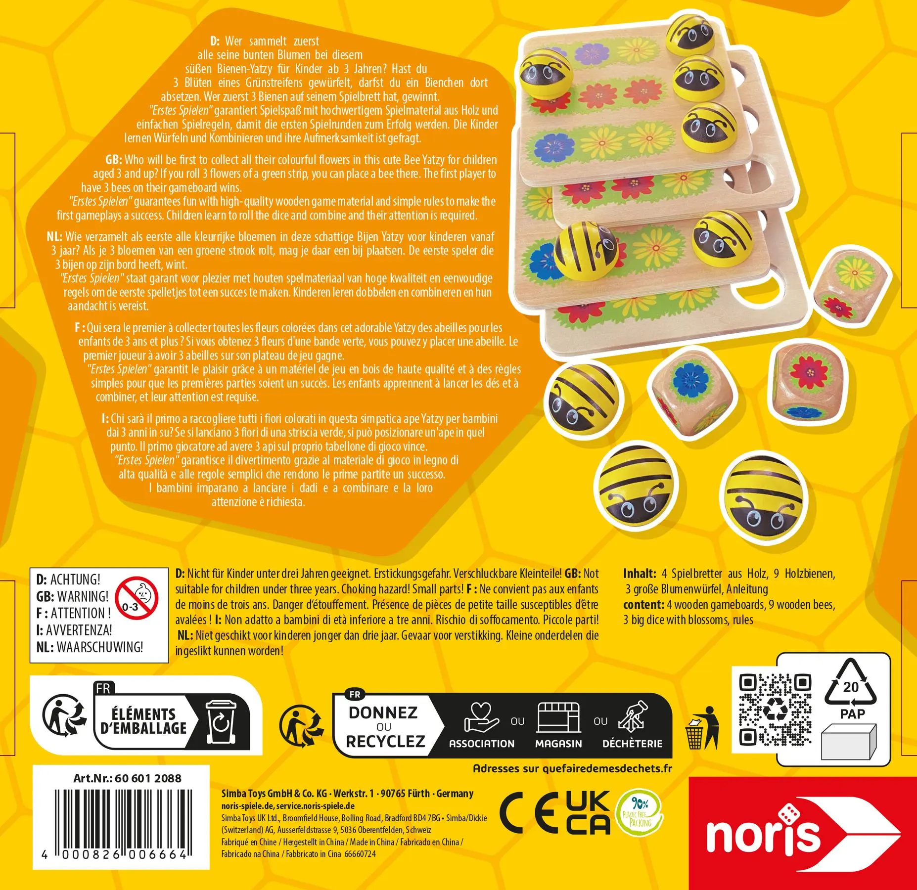 Bild: 4000826006664 | Bee Yatzy | Spiel | 606012088 | Deutsch | 2025 | Noris Spiele GmbH