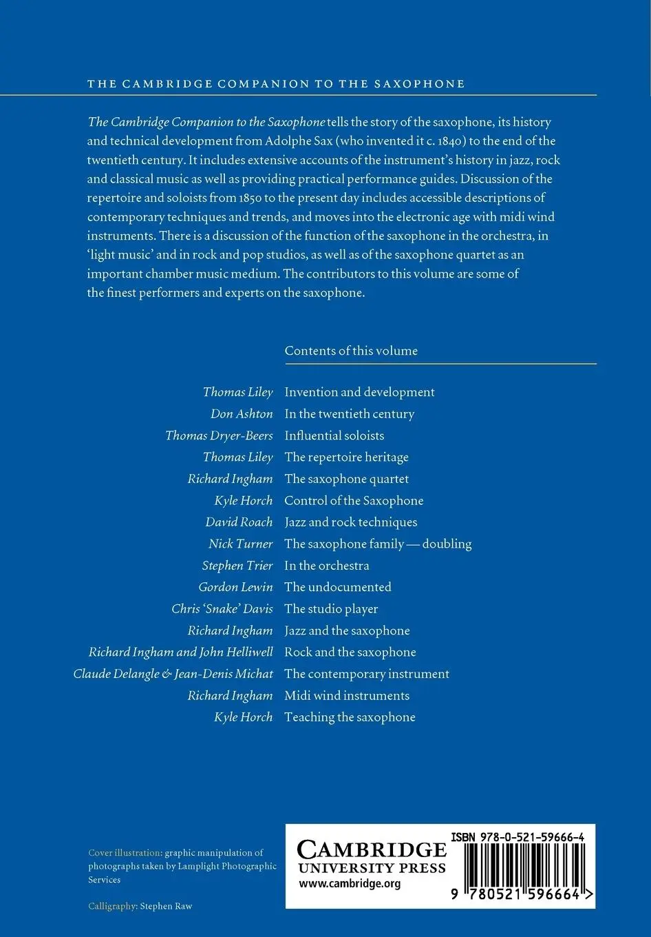 Rückseite: 9780521596664 | The Cambridge Companion to the Saxophone | Richard Ingham (u. a.)
