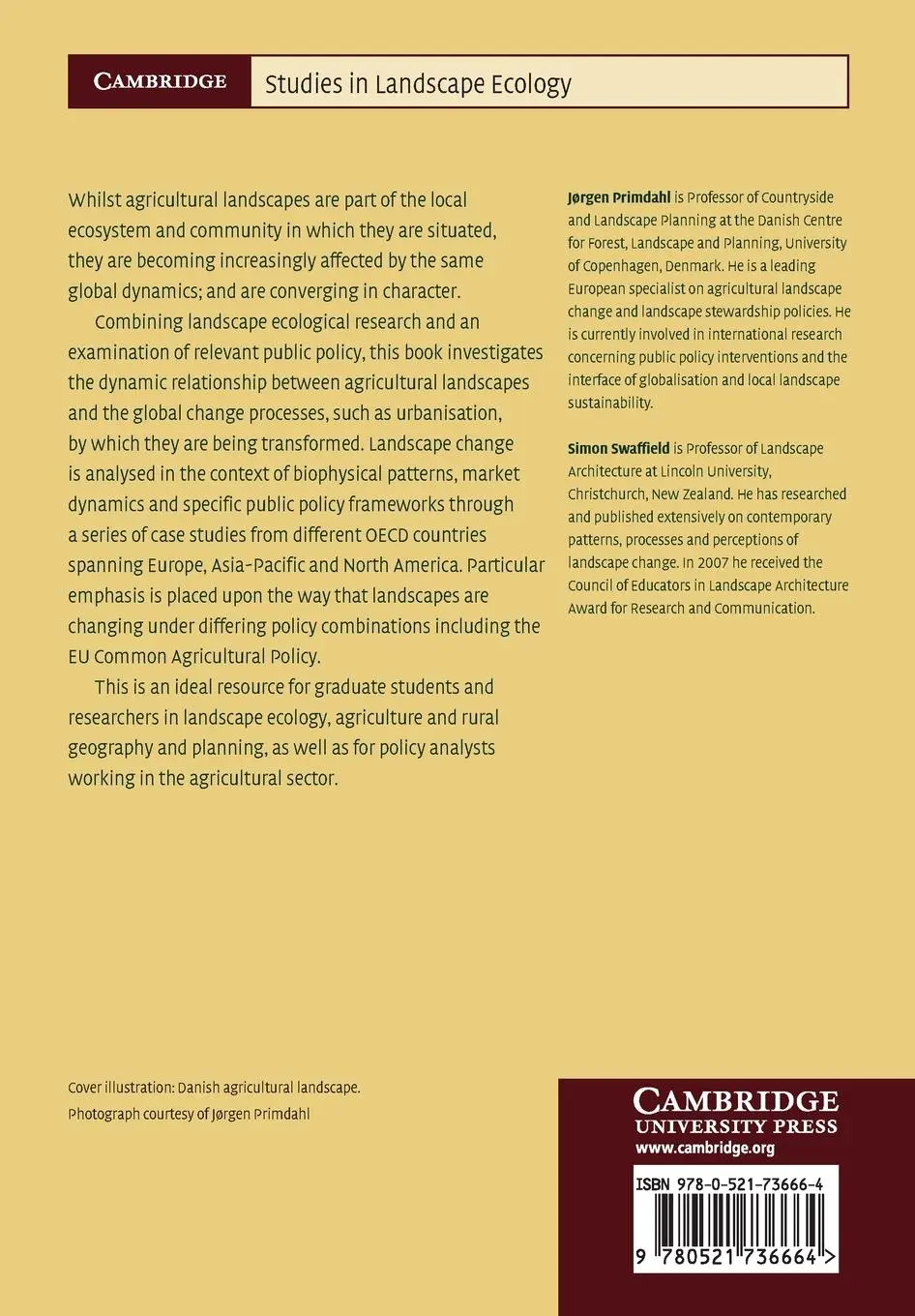 Rückseite: 9780521736664 | Globalisation and Agricultural Landscapes | Jørgen Primdahl (u. a.)