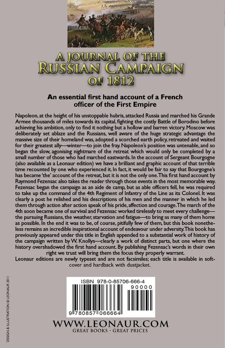 Rückseite: 9780857066664 | A Journal of the Russian Campaign of 1812 | Montesquiou-Fezensac