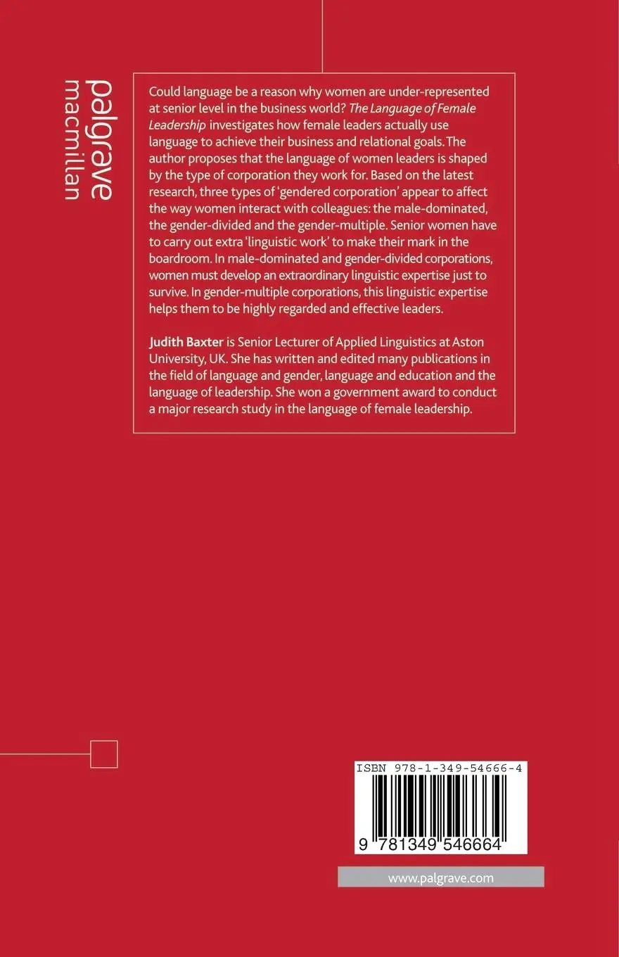 Rückseite: 9781349546664 | The Language of Female Leadership | J. Baxter | Taschenbuch | xii