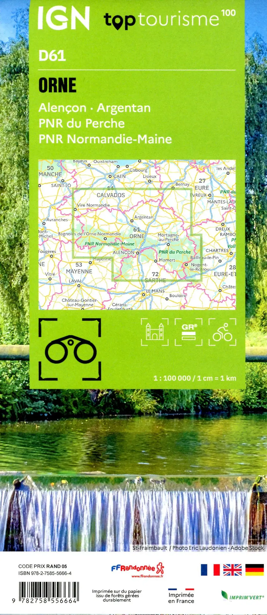 Bild: 9782758556664 | Orne AlençonArgentan | (Land-)Karte | IGN Top 100 départemental | 2025