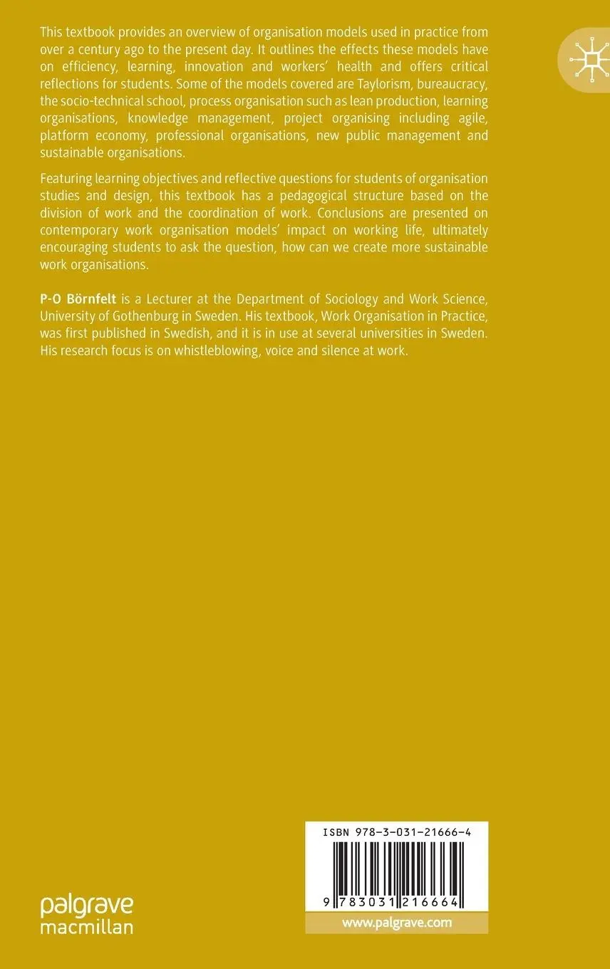 Rückseite: 9783031216664 | Work Organisation in Practice | P-O Börnfelt | Buch | xiii | Englisch