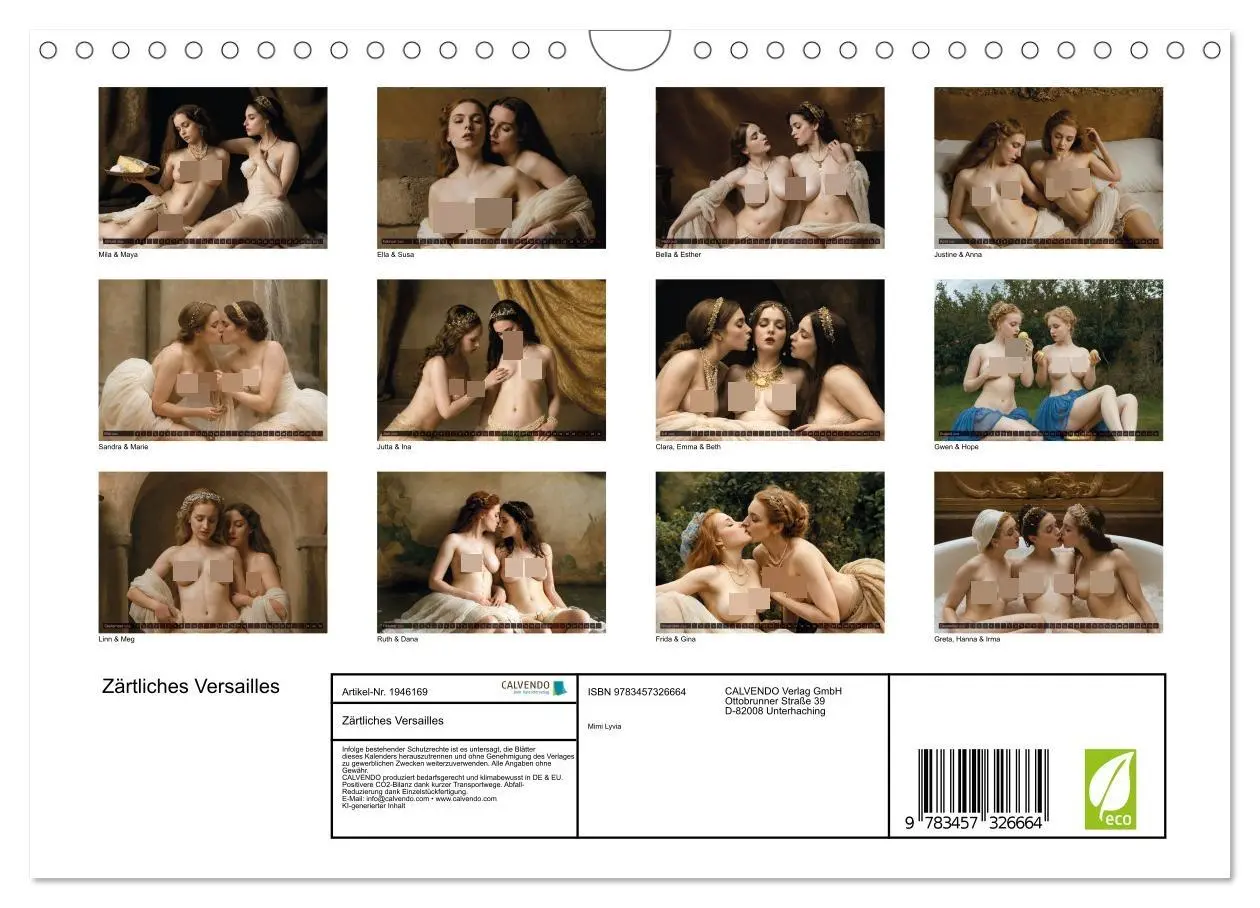 Bild: 9783457326664 | Zärtliches Versailles (Wandkalender 2026 DIN A4 quer), CALVENDO...