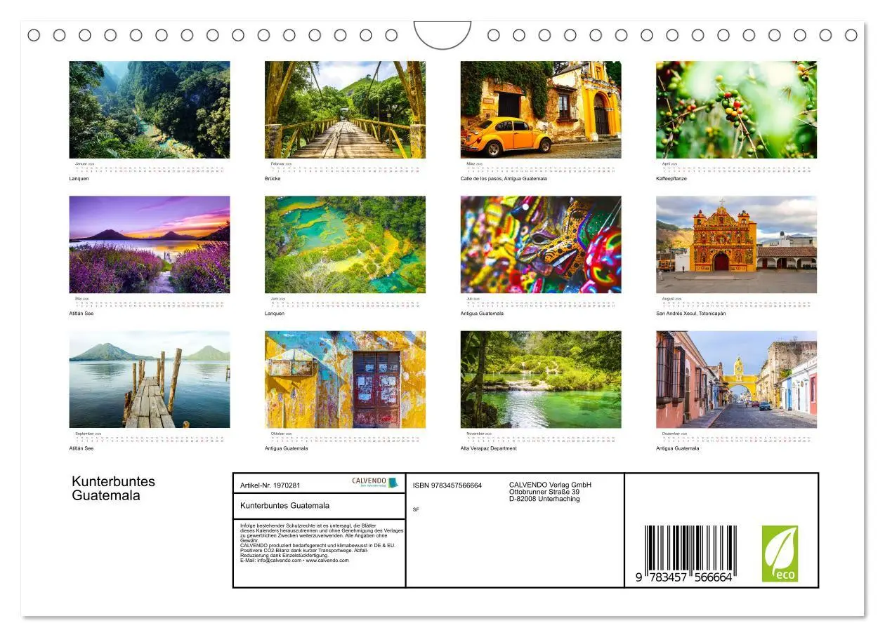 Bild: 9783457566664 | Kunterbuntes Guatemala (Wandkalender 2026 DIN A4 quer), CALVENDO...