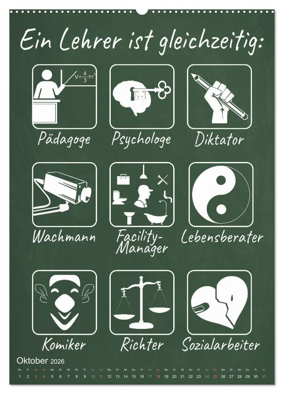 Bild: 9783516346664 | Coole Lehrersprüche (hochwertiger Premium Wandkalender 2026 DIN A2...