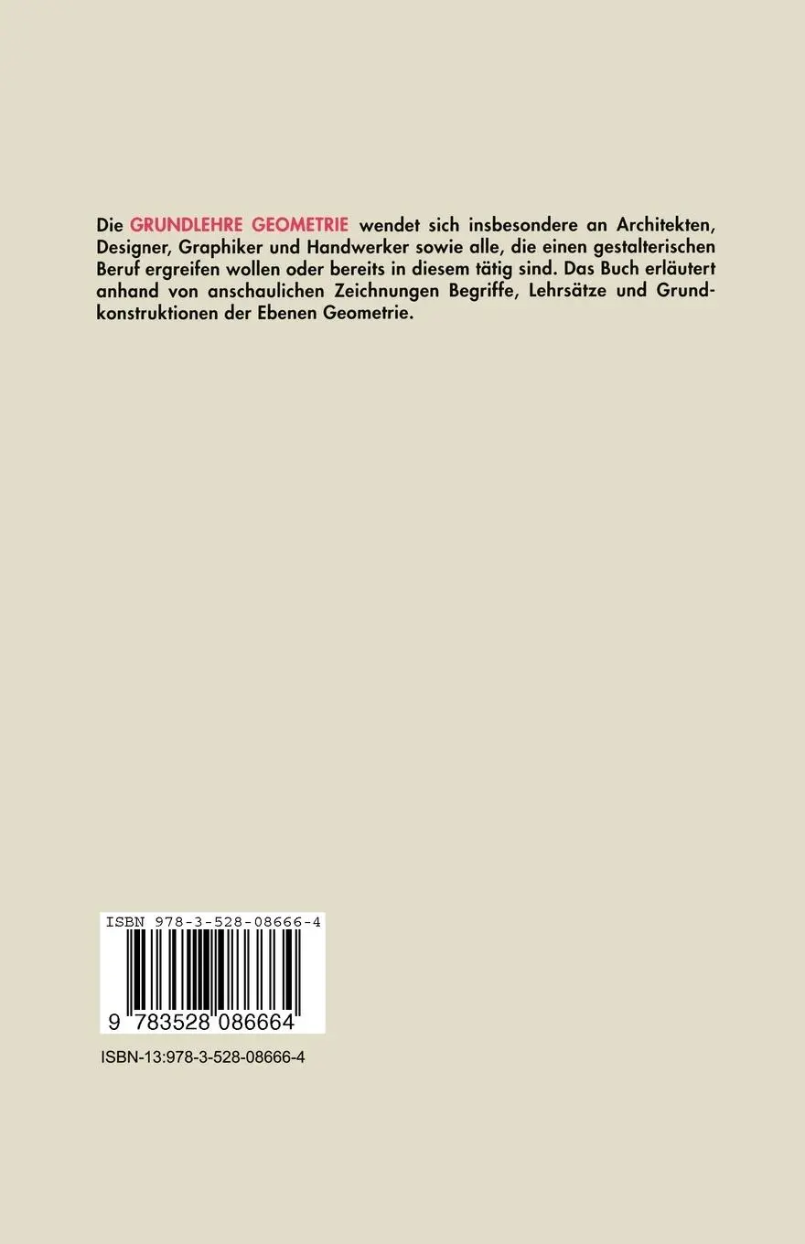 Rückseite: 9783528086664 | Grundlehre Geometrie | Begriffe, Lehrsätze, Grundkonstruktionen | Buch