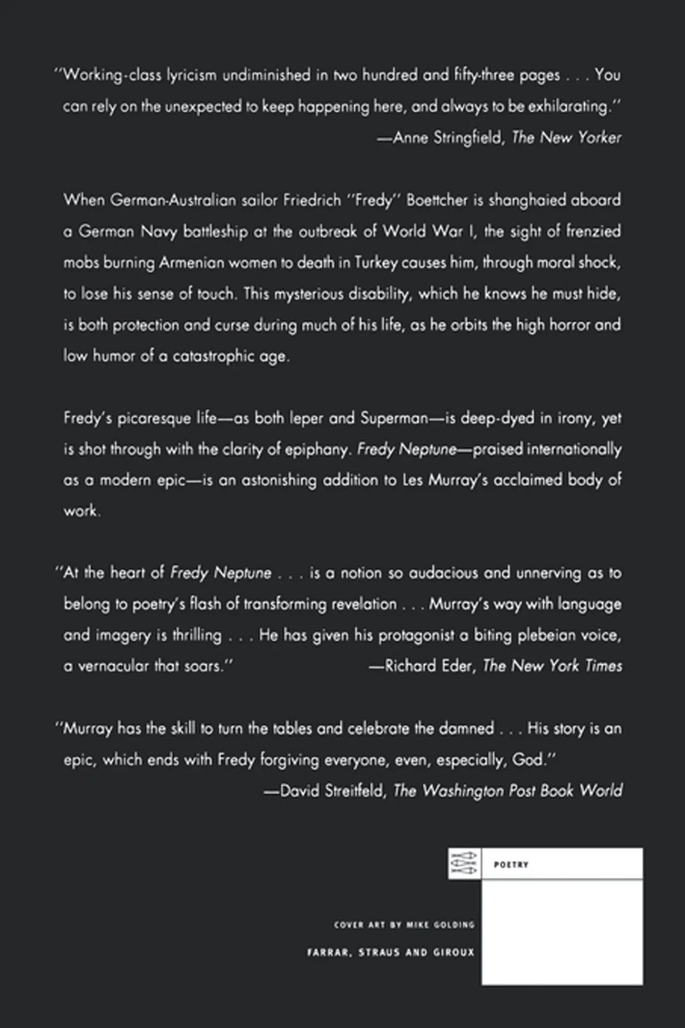 Rückseite: 9780374526764 | Fredy Neptune | A Novel in Verse | Les A. Murray | Taschenbuch | 2000