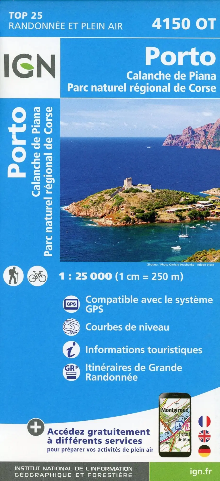 Cover: 9782758546764 | Porto Calanche de Piana Parc naturel régional de Corse 1 : 25 000