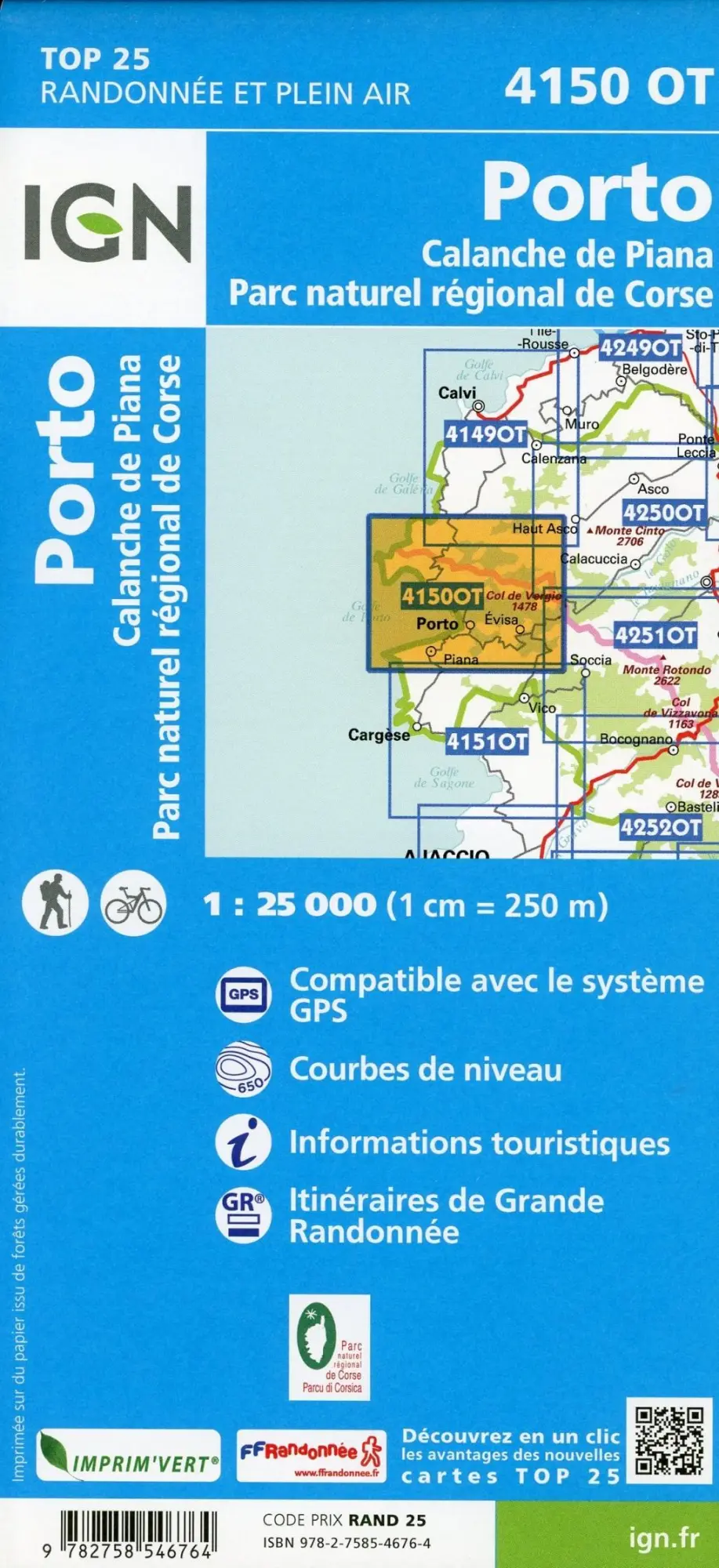 Bild: 9782758546764 | Porto Calanche de Piana Parc naturel régional de Corse 1 : 25 000