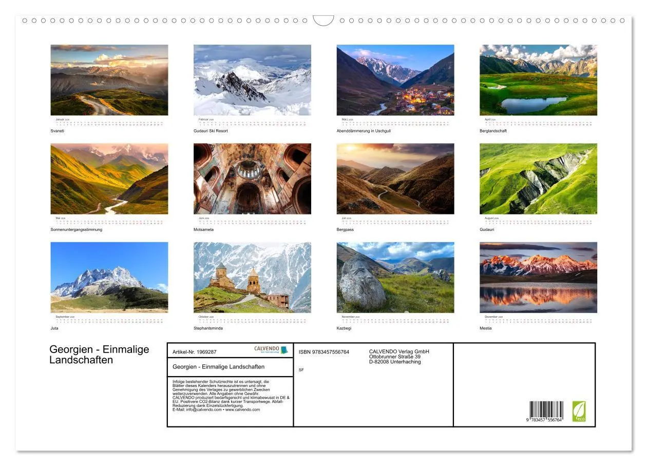 Bild: 9783457556764 | Georgien - Einmalige Landschaften (Wandkalender 2026 DIN A2 quer),...