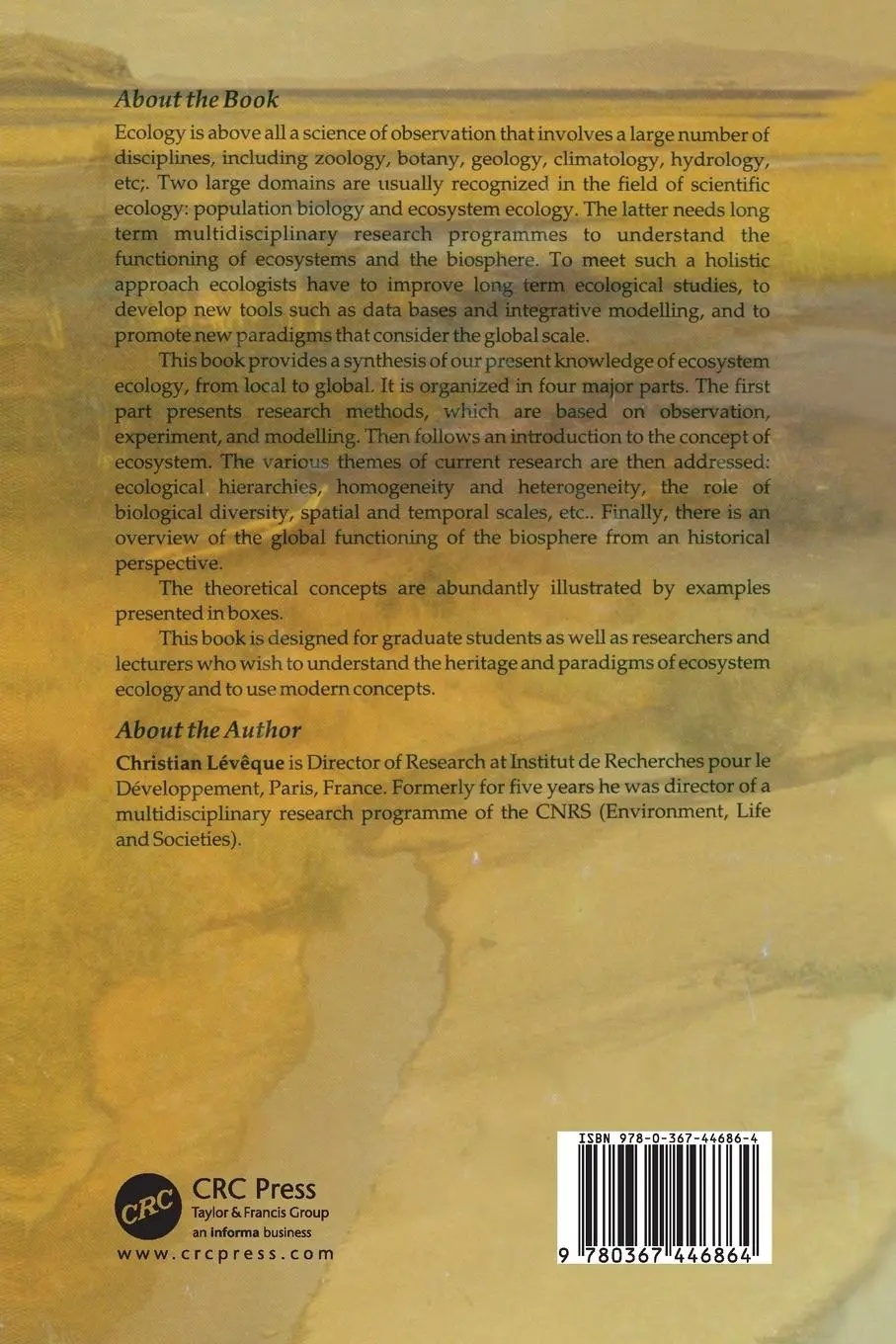 Rückseite: 9780367446864 | Ecology | From Ecosystem to Biosphere | Christian Leveque | Buch