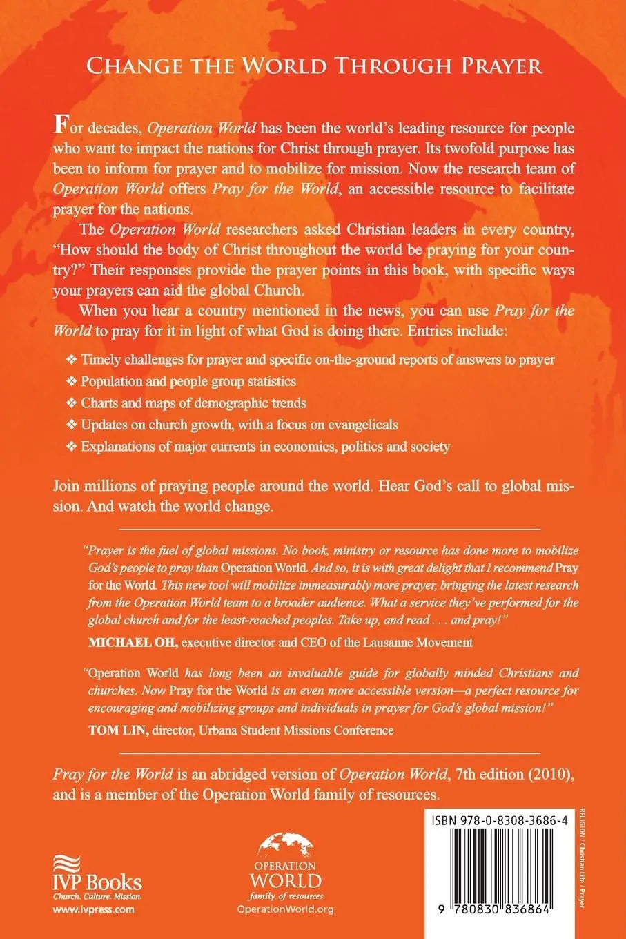 Rückseite: 9780830836864 | Pray for the World | A New Prayer Resource from Operation World | Wall