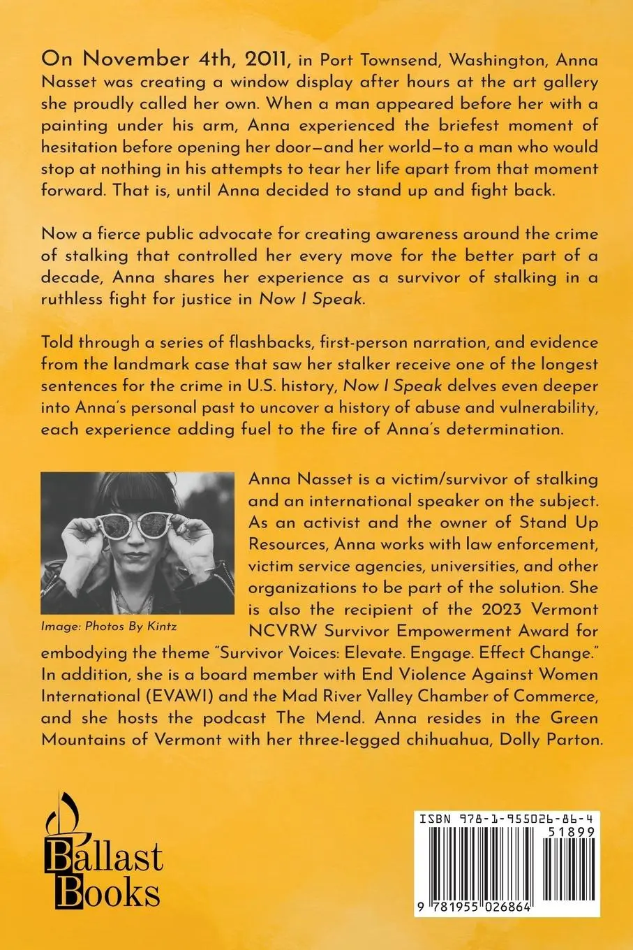 Rückseite: 9781955026864 | Now I Speak | From Stalked to Standing Up | Anna Nasset | Taschenbuch