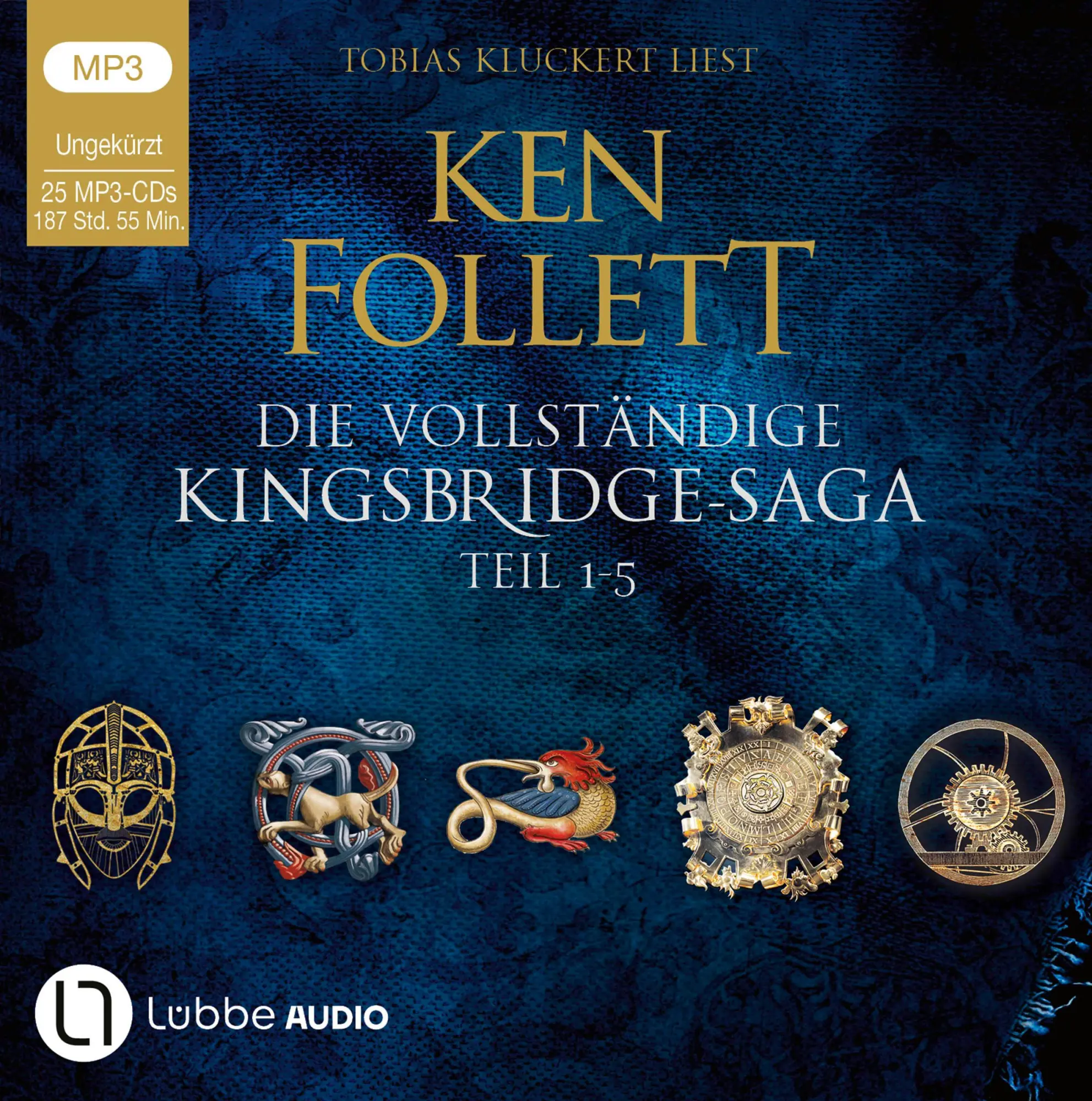 Cover: 9783785786864 | Die vollständige Kingsbridge-Saga | Ken Follett | MP3 | 25 Audio-CDs