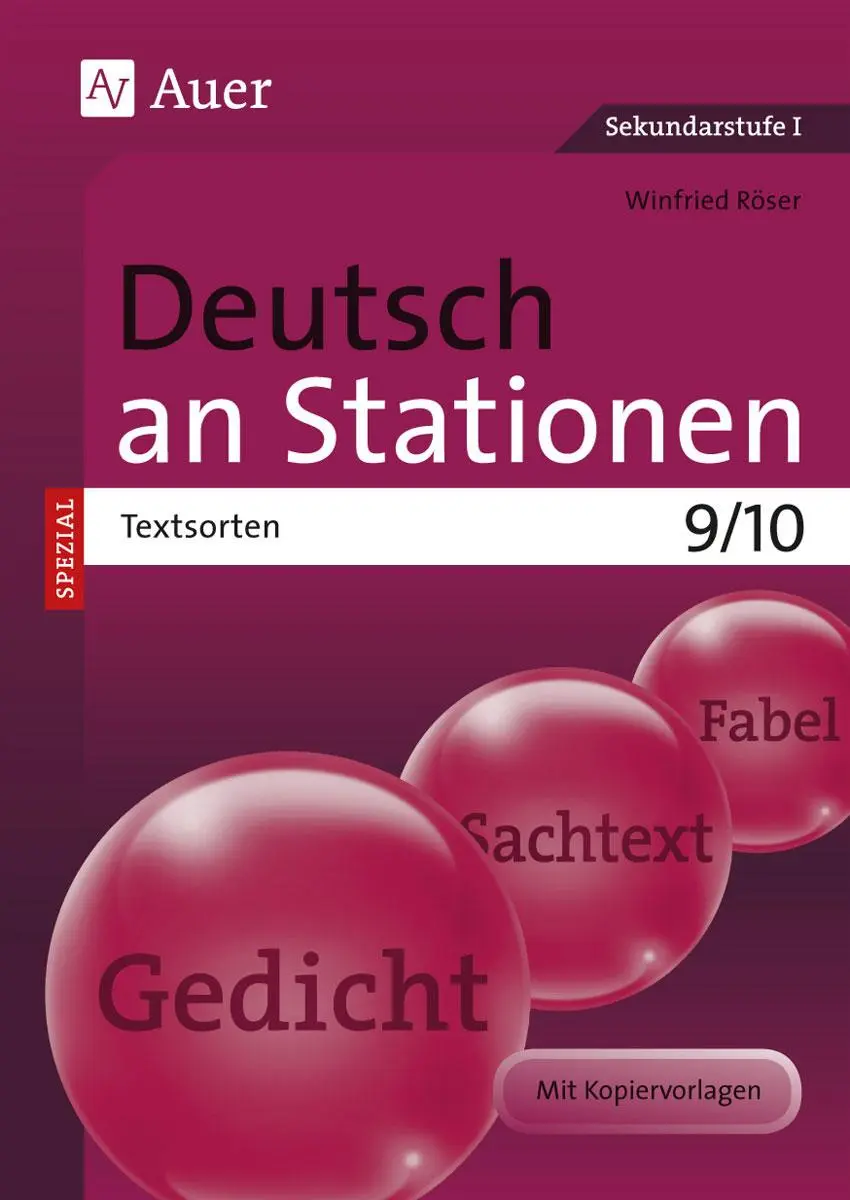 Cover: 9783403076964 | Deutsch an Stationen SPEZIAL Textsorten 9-10 | Winfried Röser | 84 S.