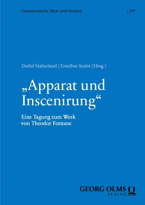 Cover: 9783487166964 | "Apparat und Inscenirung" | Eine Tagung zum Werk von Theodor Fontane