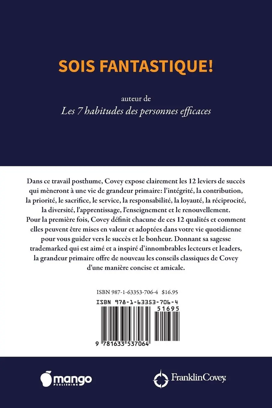 Rückseite: 9781633537064 | La Premiere Grandeur | Stephen R. Covey | Taschenbuch | Englisch