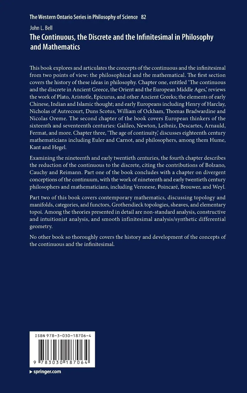 Rückseite: 9783030187064 | The Continuous, the Discrete and the Infinitesimal in Philosophy...