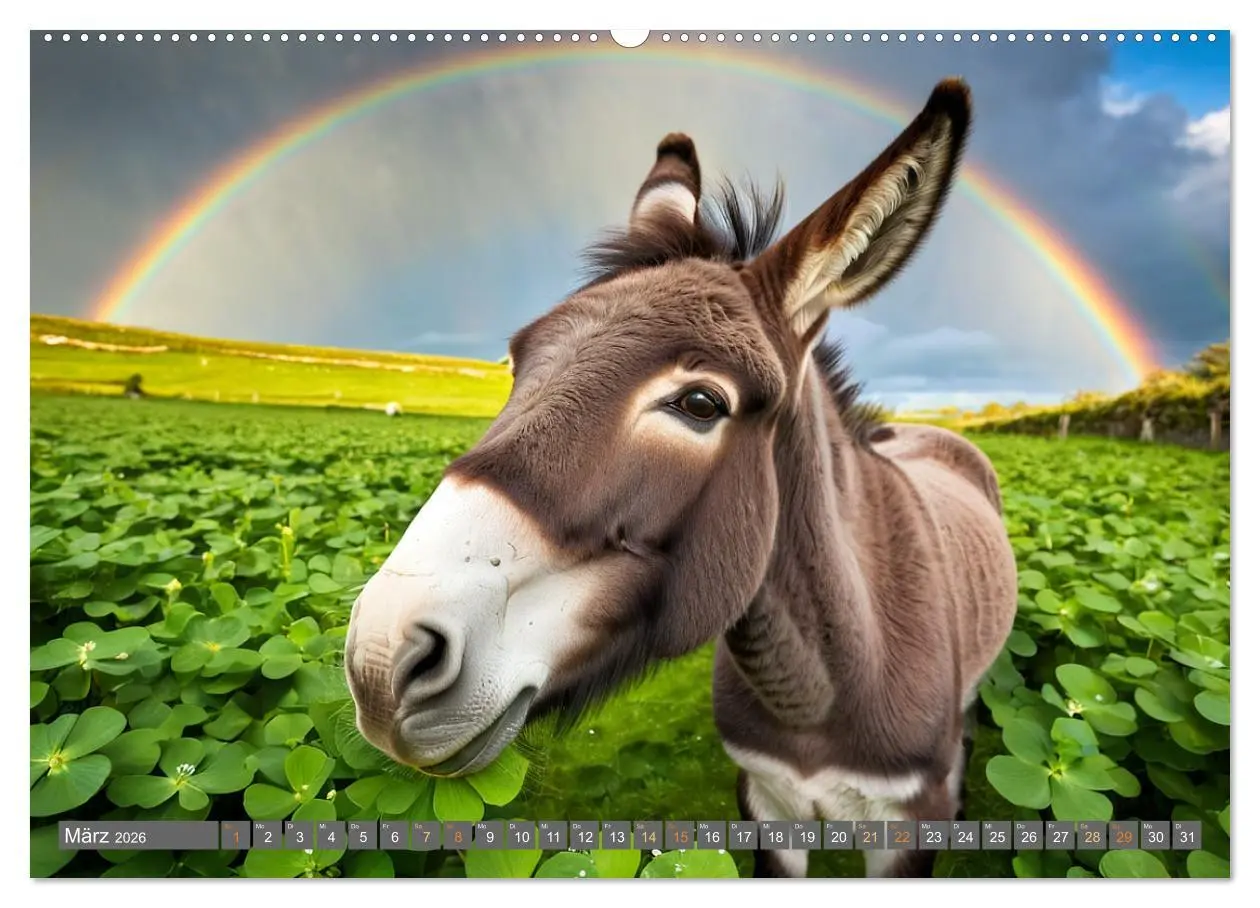 Bild: 9783457357064 | Eselträume (hochwertiger Premium Wandkalender 2026 DIN A2 quer),...