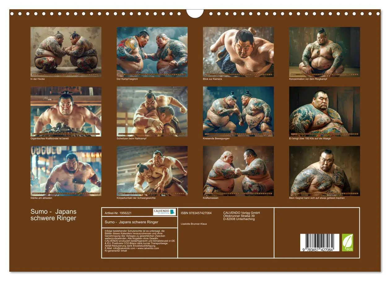 Bild: 9783457427064 | Sumo - Japans schwere Ringer (Wandkalender 2026 DIN A3 quer),...