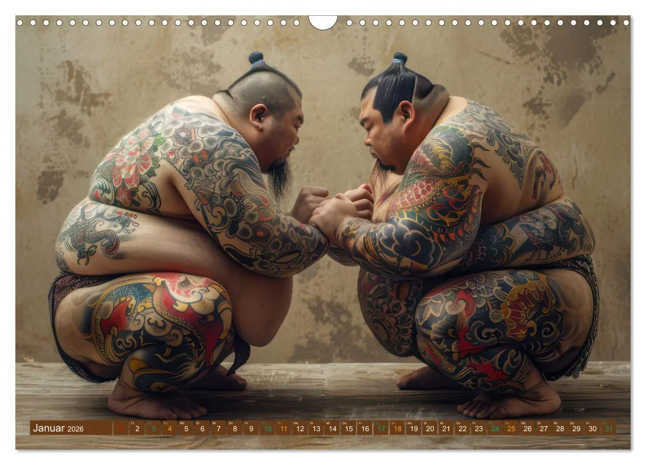 Bild: 9783457427064 | Sumo - Japans schwere Ringer (Wandkalender 2026 DIN A3 quer),...