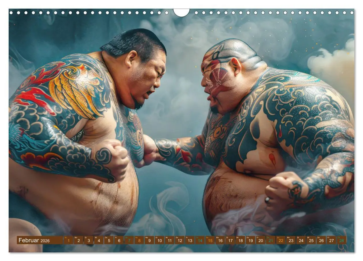 Bild: 9783457427064 | Sumo - Japans schwere Ringer (Wandkalender 2026 DIN A3 quer),...