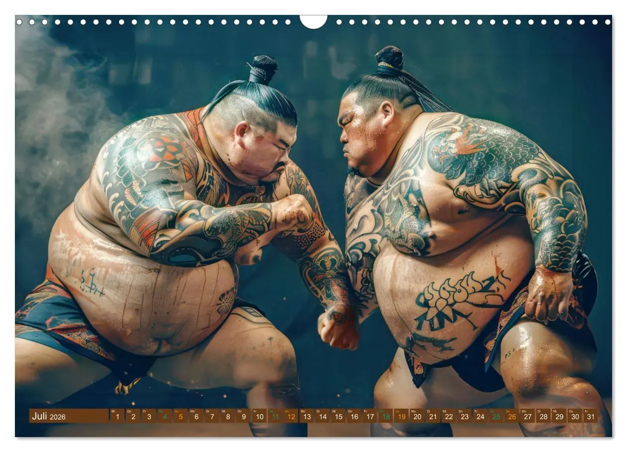 Bild: 9783457427064 | Sumo - Japans schwere Ringer (Wandkalender 2026 DIN A3 quer),...