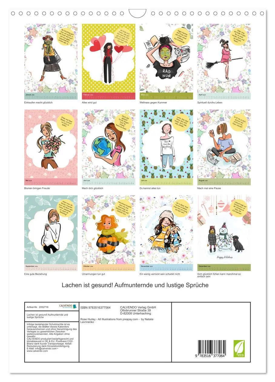 Bild: 9783516377064 | Lachen ist gesund! Aufmunternde und lustige Sprüche (Wandkalender...