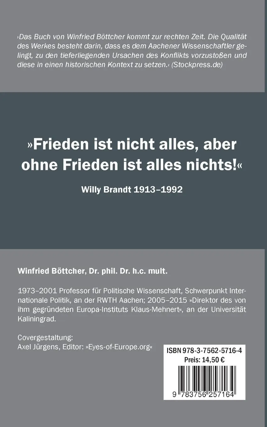 Rückseite: 9783756257164 | Russland - Die Ukraine - Der Westen | Böttcher Winfried | Taschenbuch