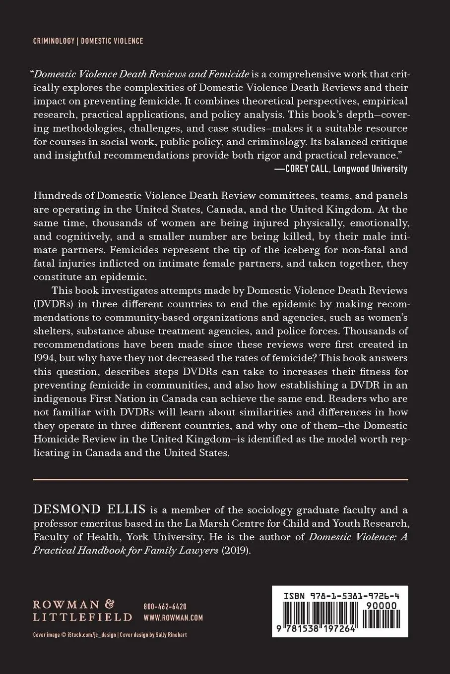 Rückseite: 9781538197264 | Domestic Violence Death Reviews and Femicide | Desmond Ellis | Buch