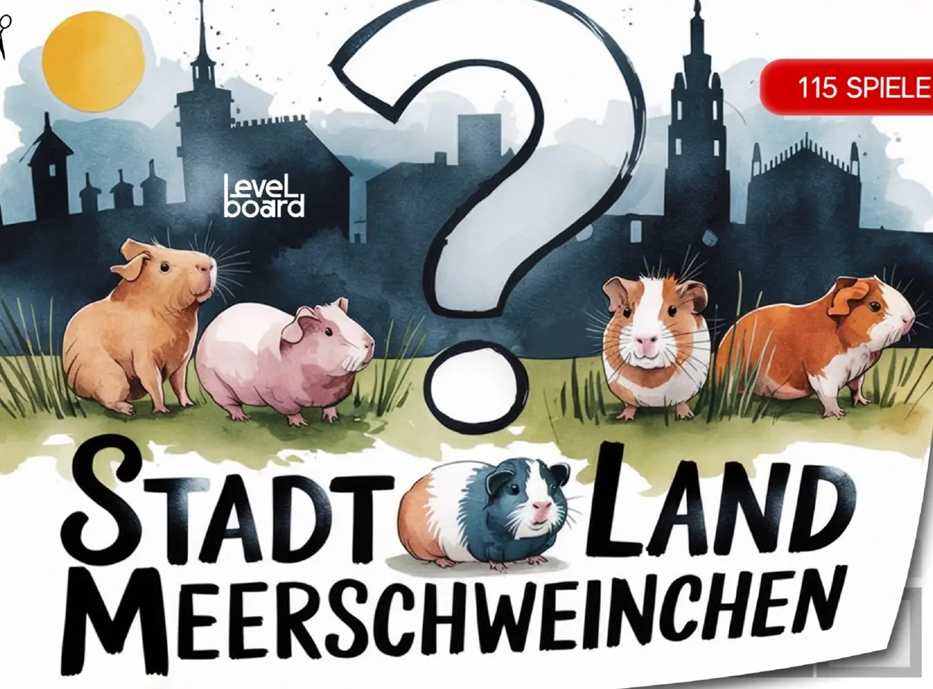 Cover: 9783693197264 | Stadt, Land, Meerschweinchen - 115 Spielblöcke | levelBoard Spiele
