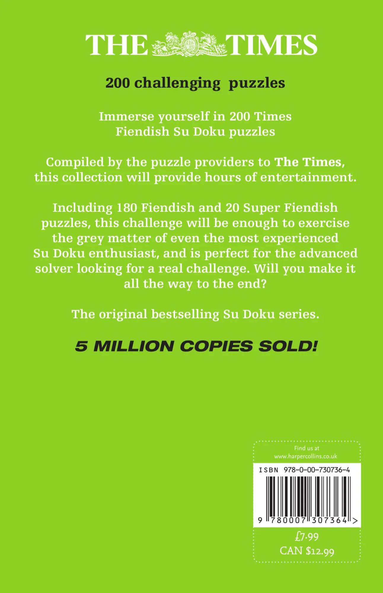 Rückseite: 9780007307364 | The Times Fiendish Su Doku Book 2 | Harpercollins Uk | Taschenbuch