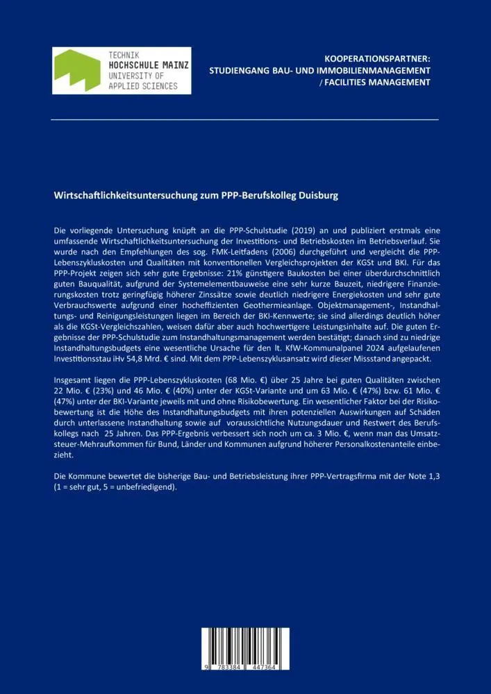 Bild: 9783384447364 | Wirtschaftlichkeitsuntersuchung zum PPP-Berufskolleg Duisburg | Buch
