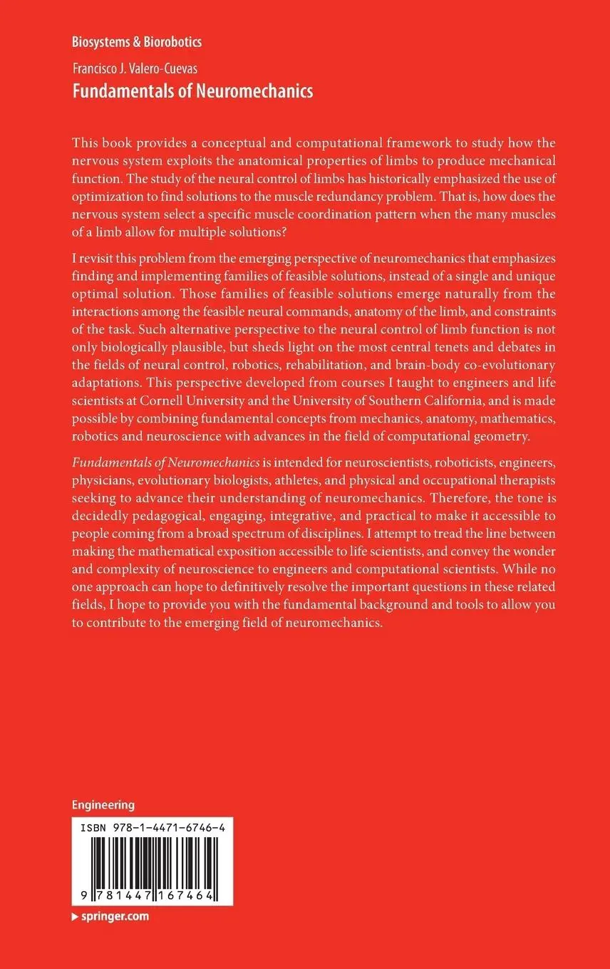 Rückseite: 9781447167464 | Fundamentals of Neuromechanics | Francisco J. Valero-Cuevas | Buch