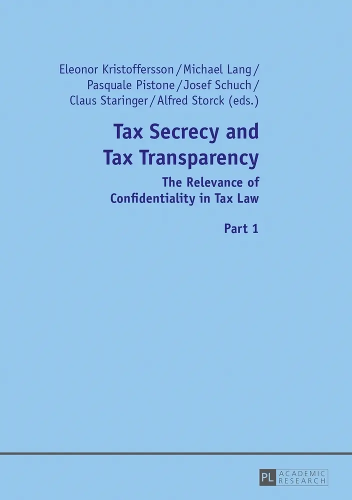 Cover: 9783631627464 | Tax Secrecy and Tax Transparency | Eleonor Kristofferson (u. a.)