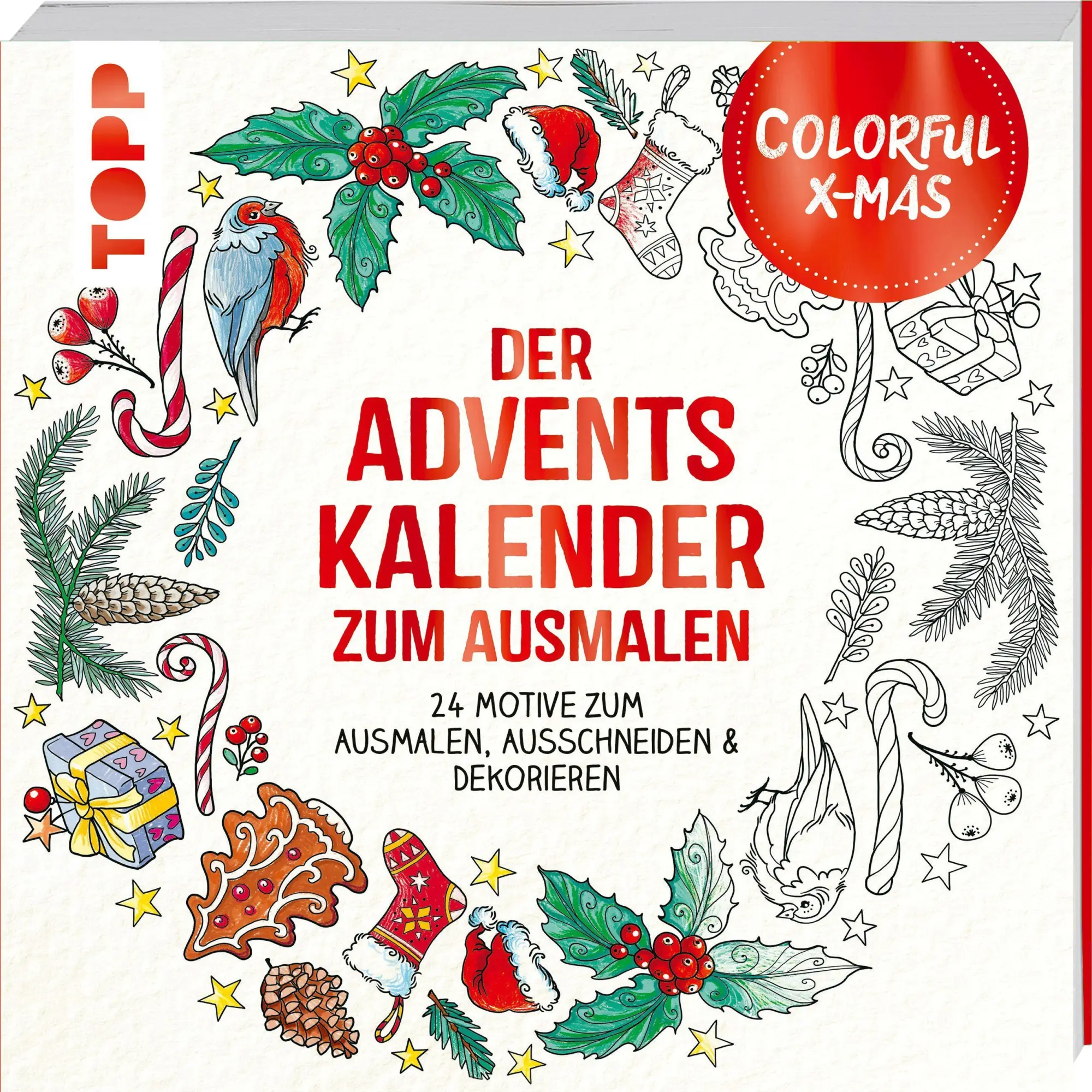 Cover: 9783772447464 | Colorful Christmas - Der Adventskalender zum Ausmalen | Ursula Schwab