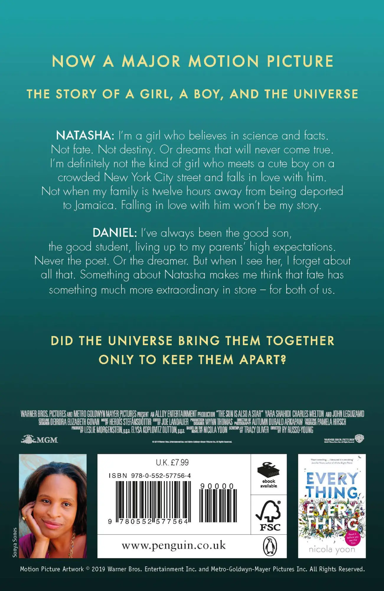 Rückseite: 9780552577564 | The Sun is also a Star | Film Tie-In | Nicola Yoon | Taschenbuch