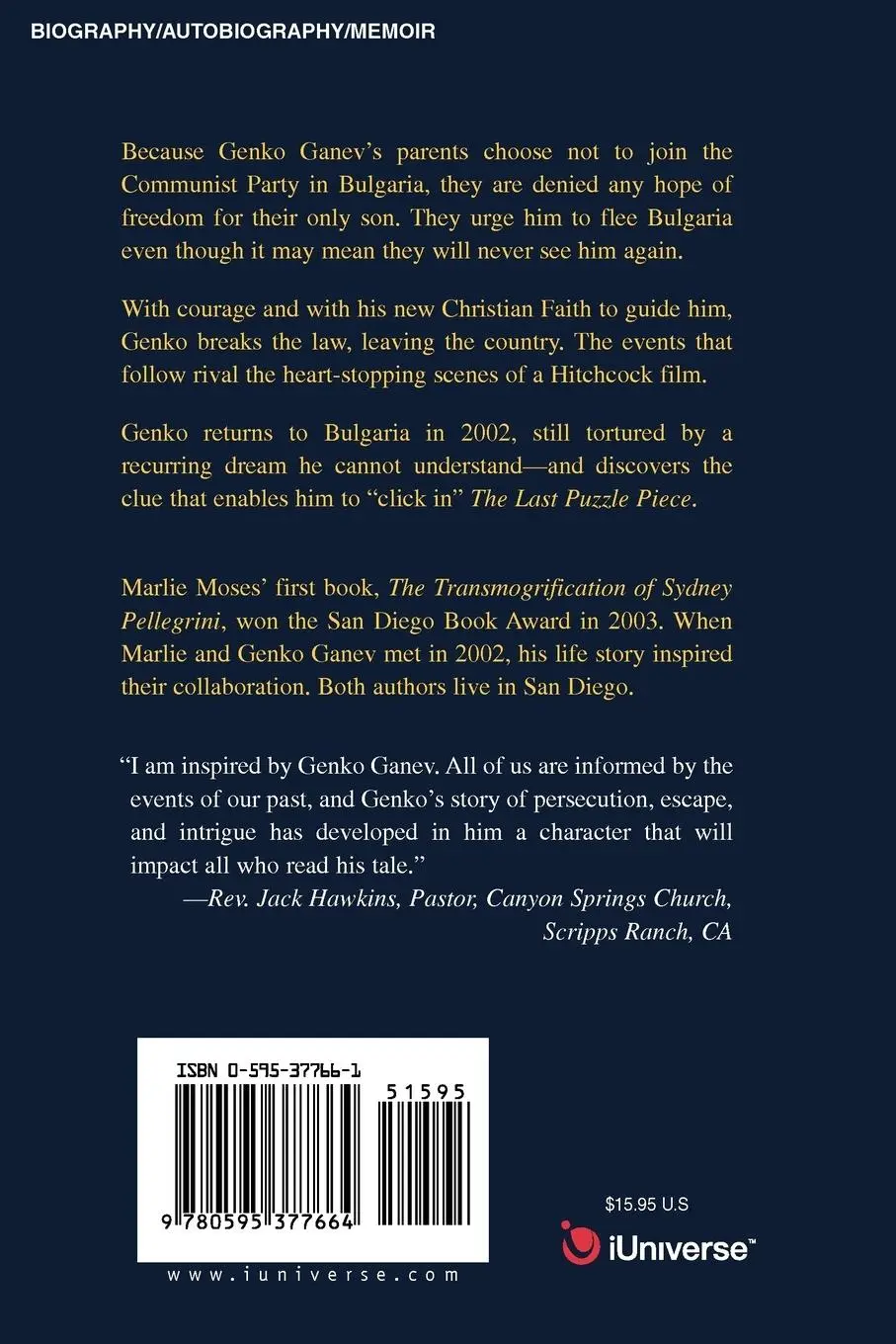 Rückseite: 9780595377664 | The Last Puzzle Piece | One Man's Pilgrimage to Freedom | Marlie Moses